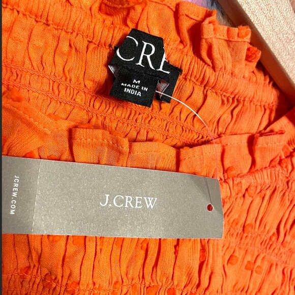J. Crew Puff-Sleeve Textured Voile Smocked Top NWT – Size M - Picture 5 of 6